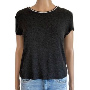 Brandy Melville Super Soft & Stretchy Dark Gray Crewneck Short Sleeve Basic Tee